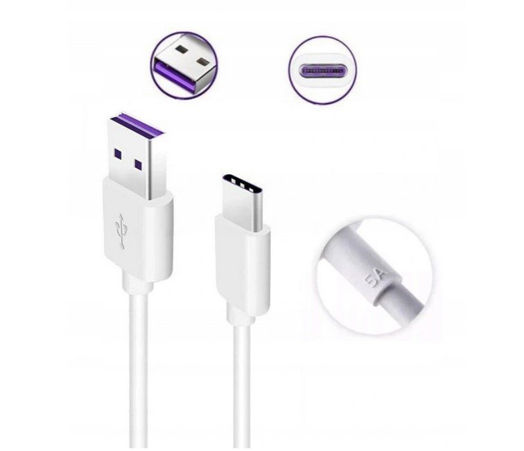 Kabel Huawei HL1289 SuperCharge USB-C TYP C 5A ORG Kolor biały