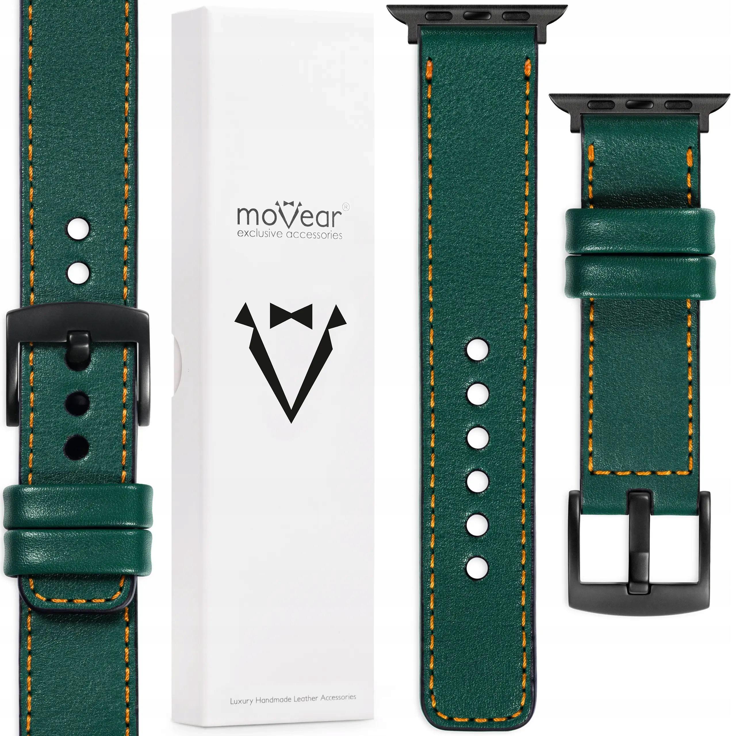 Exkluzivní řemínek pro Apple Watch 49/46-44 mm Ultra Kožený Lahvový