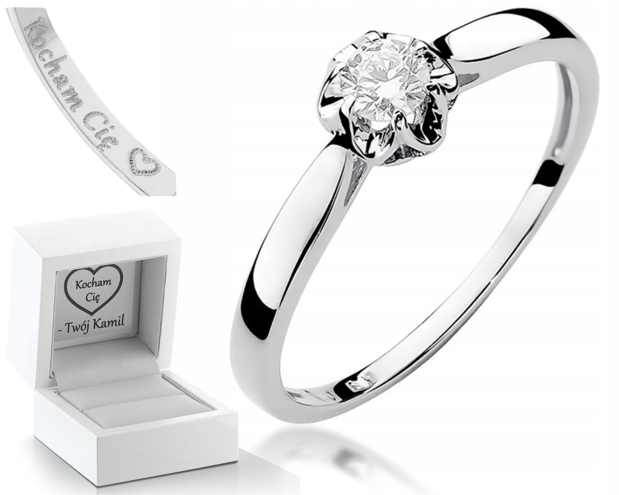 Zlatý Prstýnek S Briliantem 0,15 Ct Bílé Zlato Zásnubní Dárek