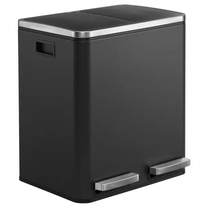 Odpadkový Koš 2 Komory Po 15 L Třídění Pedál Tiché Zavírání Premium