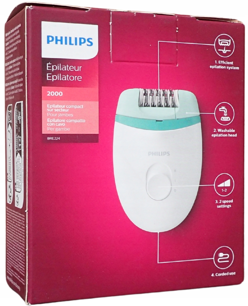 Depilátor na nohy, drátový, epilátor Satinelle Philips BRE224