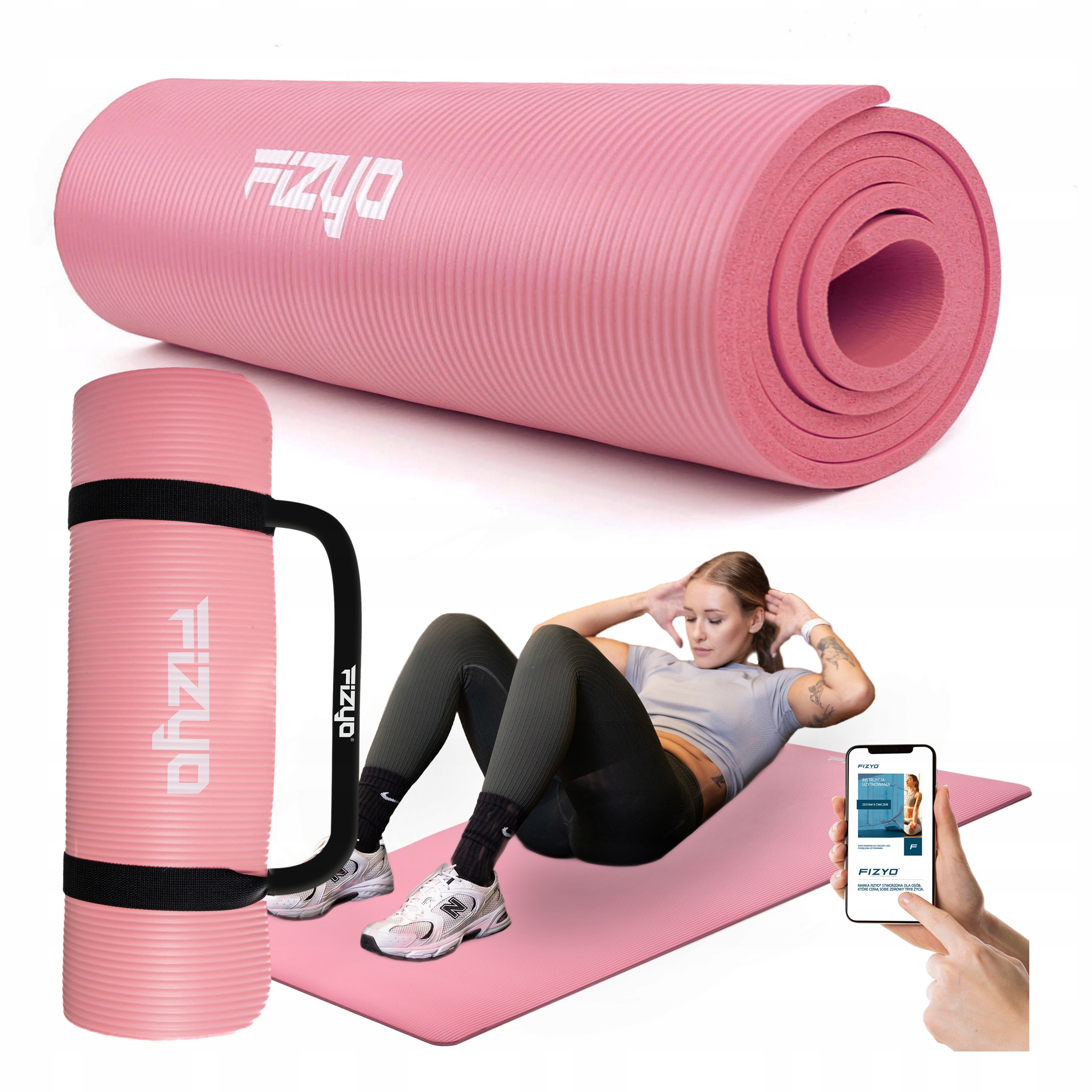 Silná Podložka na Cvičení Jógy a Pilates 190x80 Nbr Fitness 1,5cm
