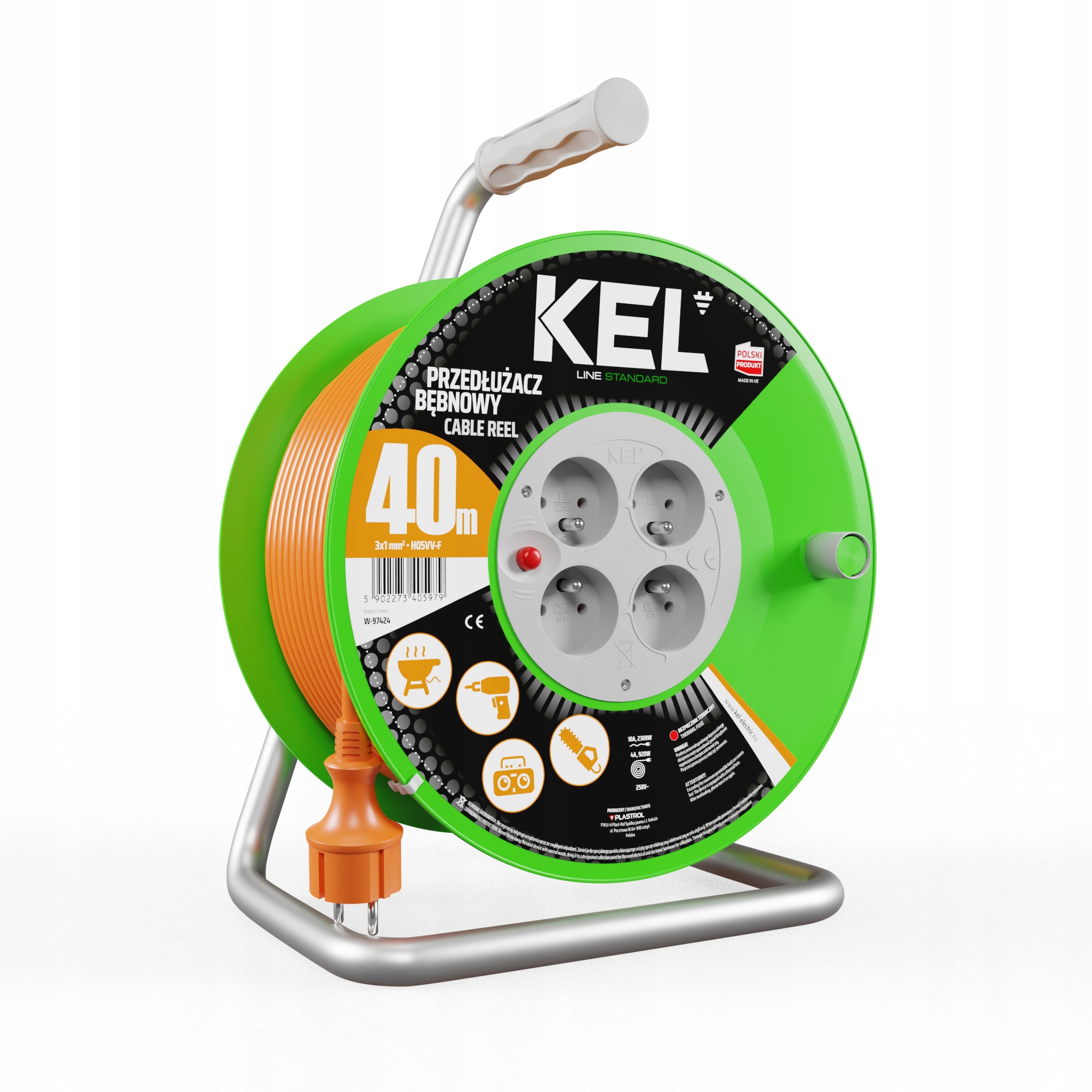 navíjací záhradný bubnový predlžovací kábel 3x1 Kel 40 m