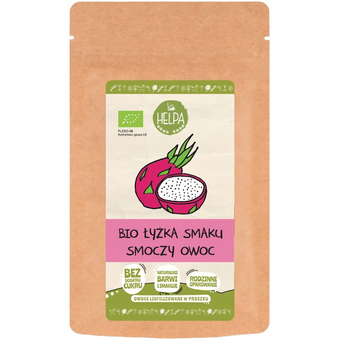 Bio Łyżka Smaku Smoczy Owoc 40 g Helpa owoce liofilizowane w proszku eko