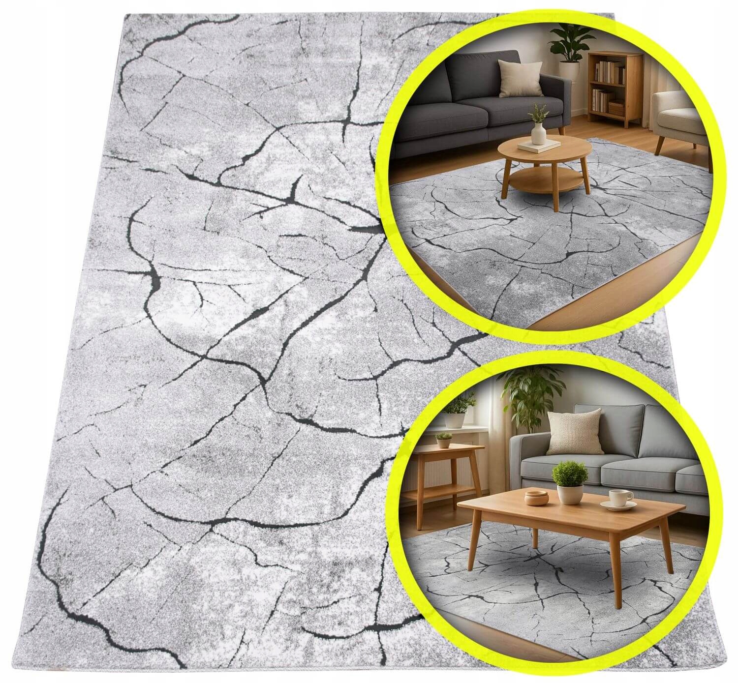 Koberec Do Obývačky Šedá Moderná Spálňa Izby 120X180 Koberec Kmeň Miami