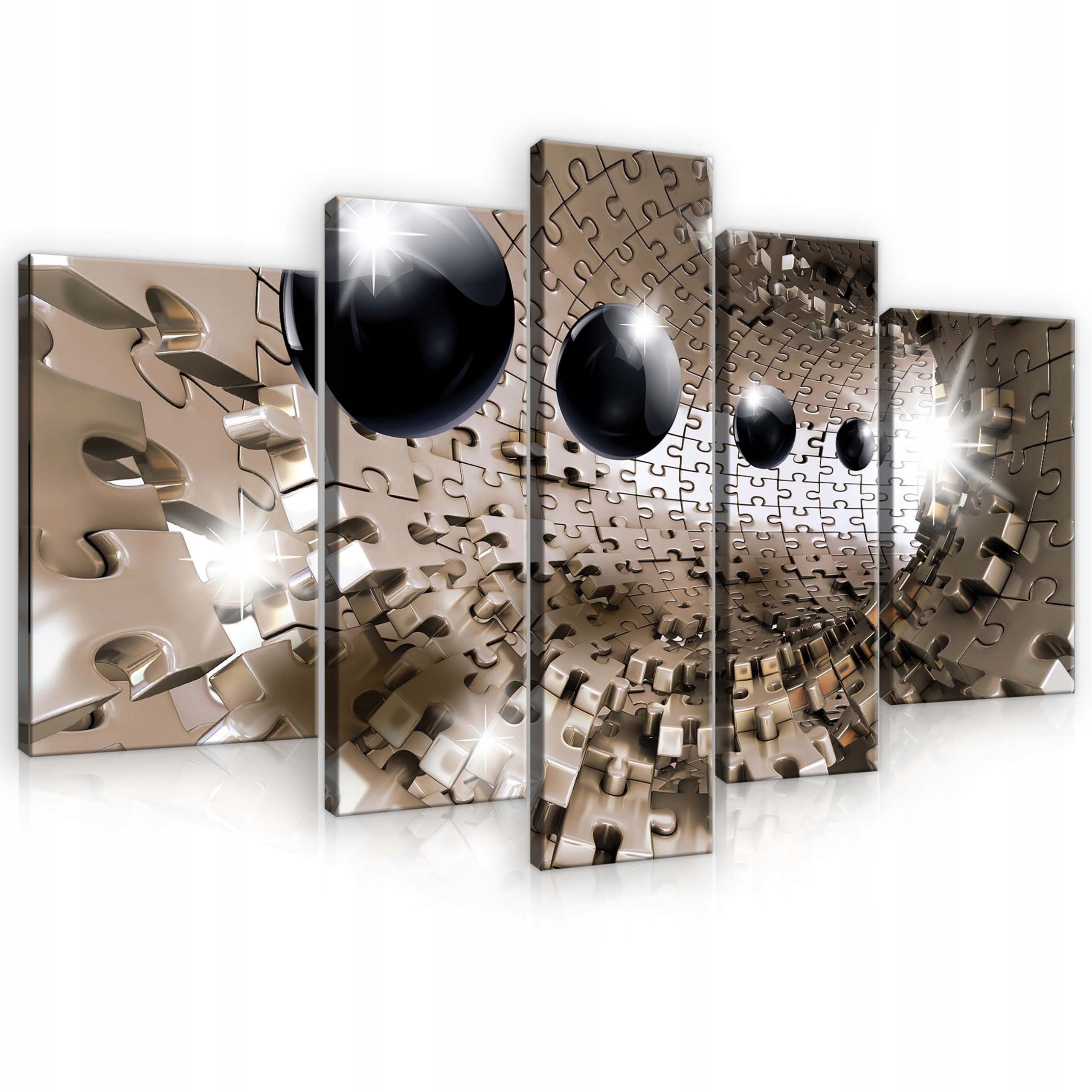 Obraz 170x100 modulární polyptych 3D abstrakce metalíza hloubka dekor