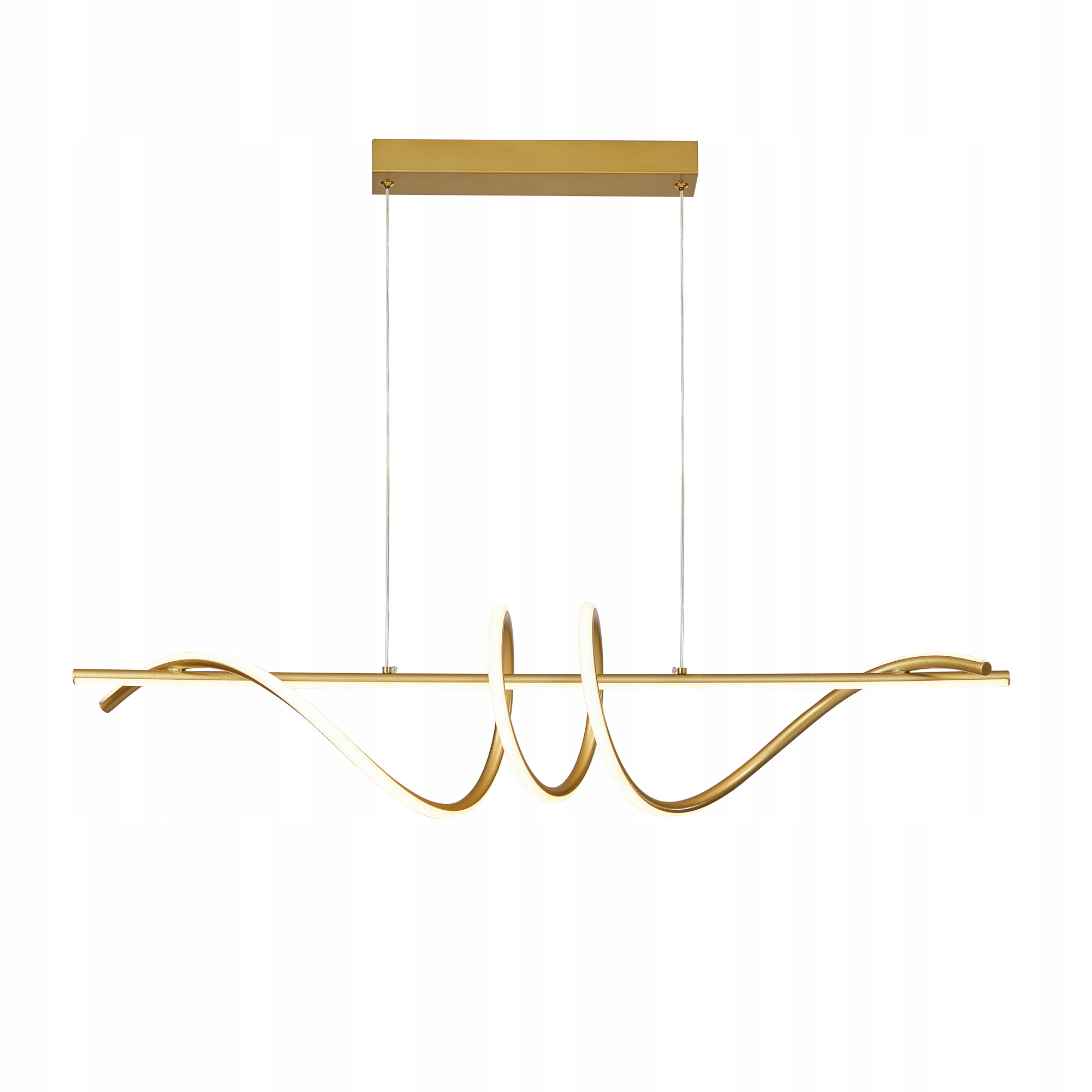 Lampa wisząca Led długa liniowa nad stół nowoczesna złoty tuba 90cm Wobako