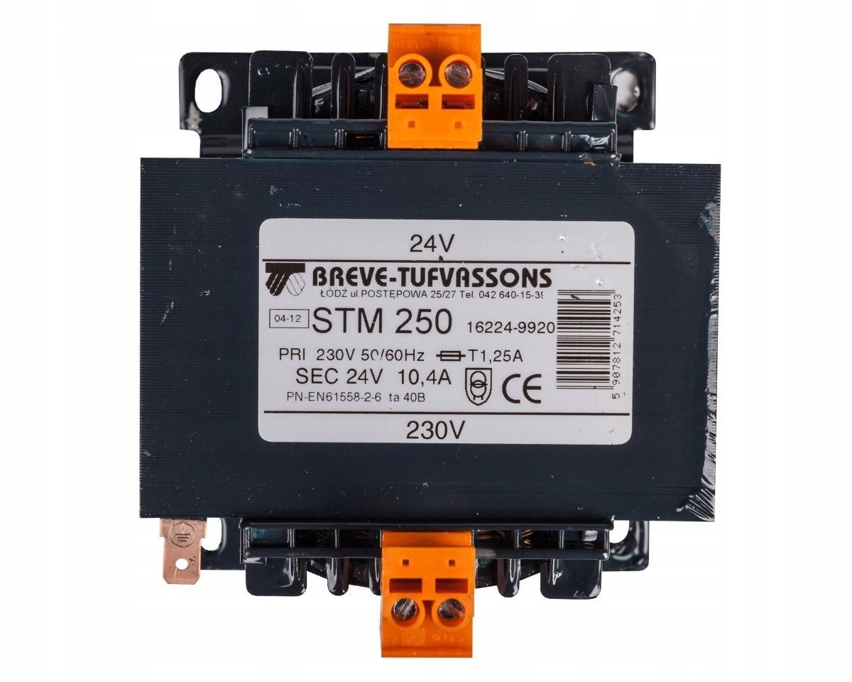 

Transformator 1-fazowy Stm 250VA 230/24V