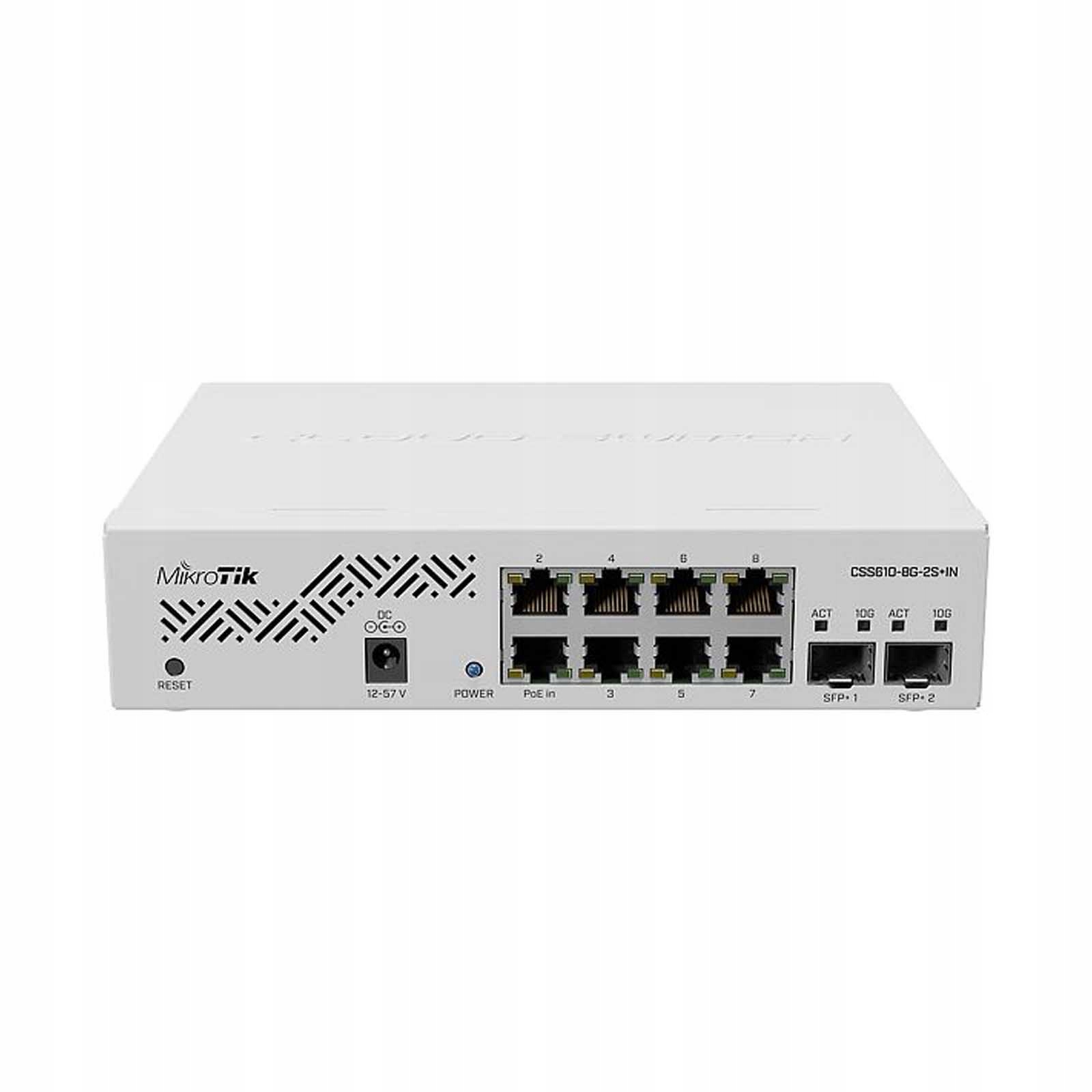 MikroTik CSS610-8G-2S+IN Cloud Smart Switch przełącznik Gigabit PoE Sfp+