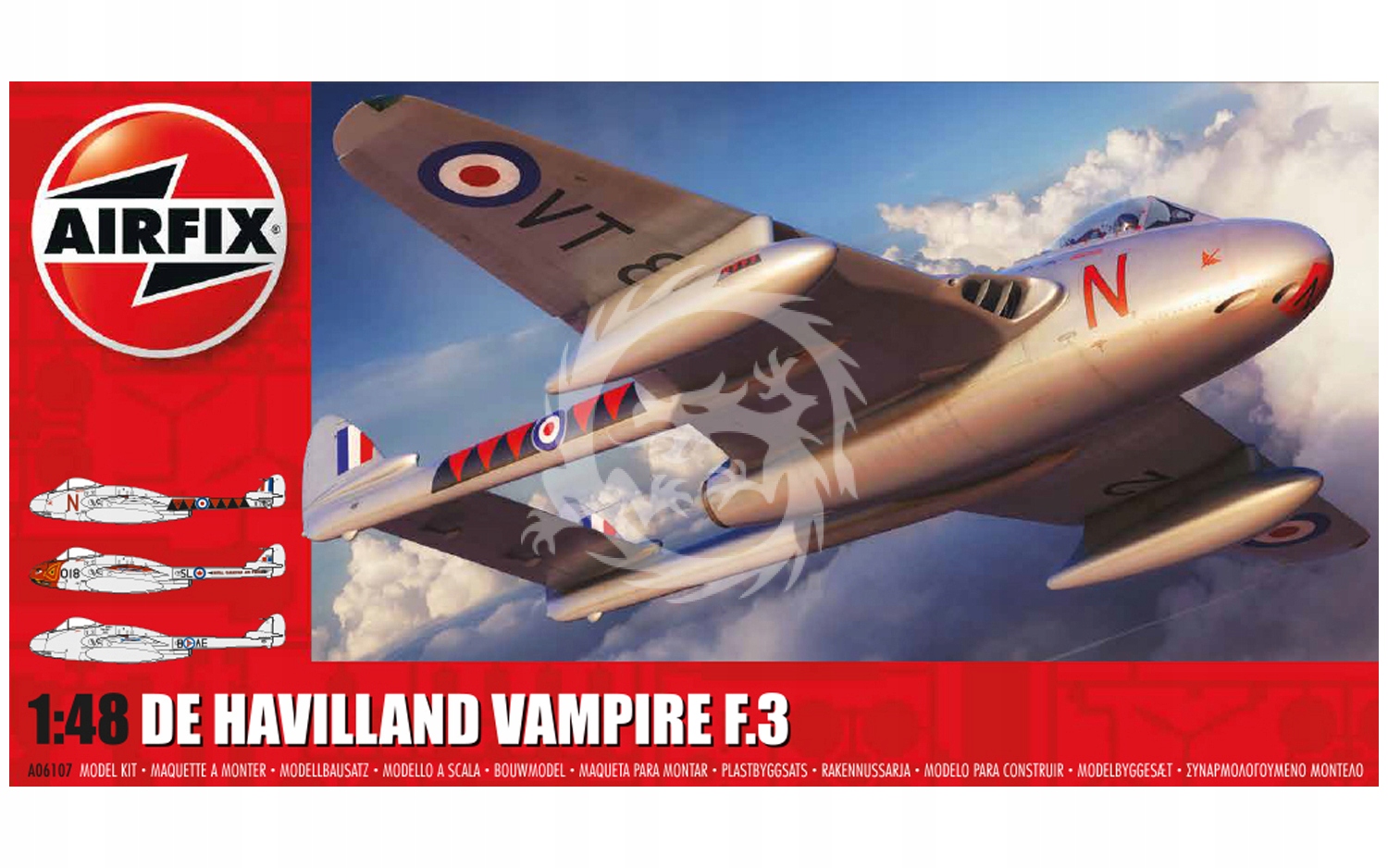 De Havilland Vampire F.3 Airfix A06107 v měřítku 1/48