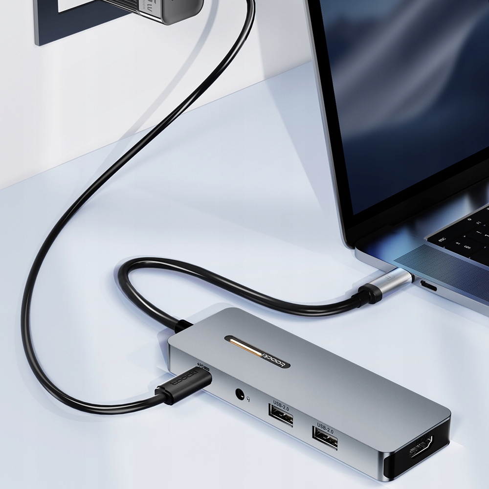 Toocki Wielofunkcyjna stacja dokująca 7 w 1 z adapterem HUB USB-C Kod producenta THB7-JSB0R
