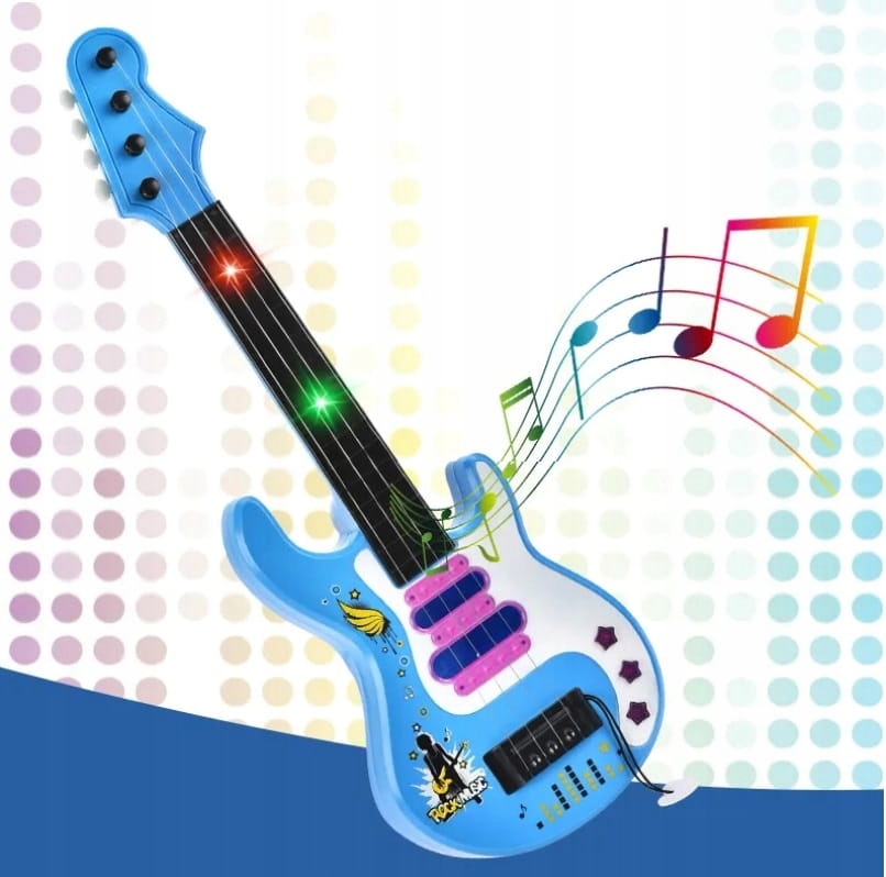 DUŻA GITARA Z DŹWIĘKIEM I ŚWIATŁEM DUŻA 50 CM INSTRUMENT GRA Rodzaj gitara
