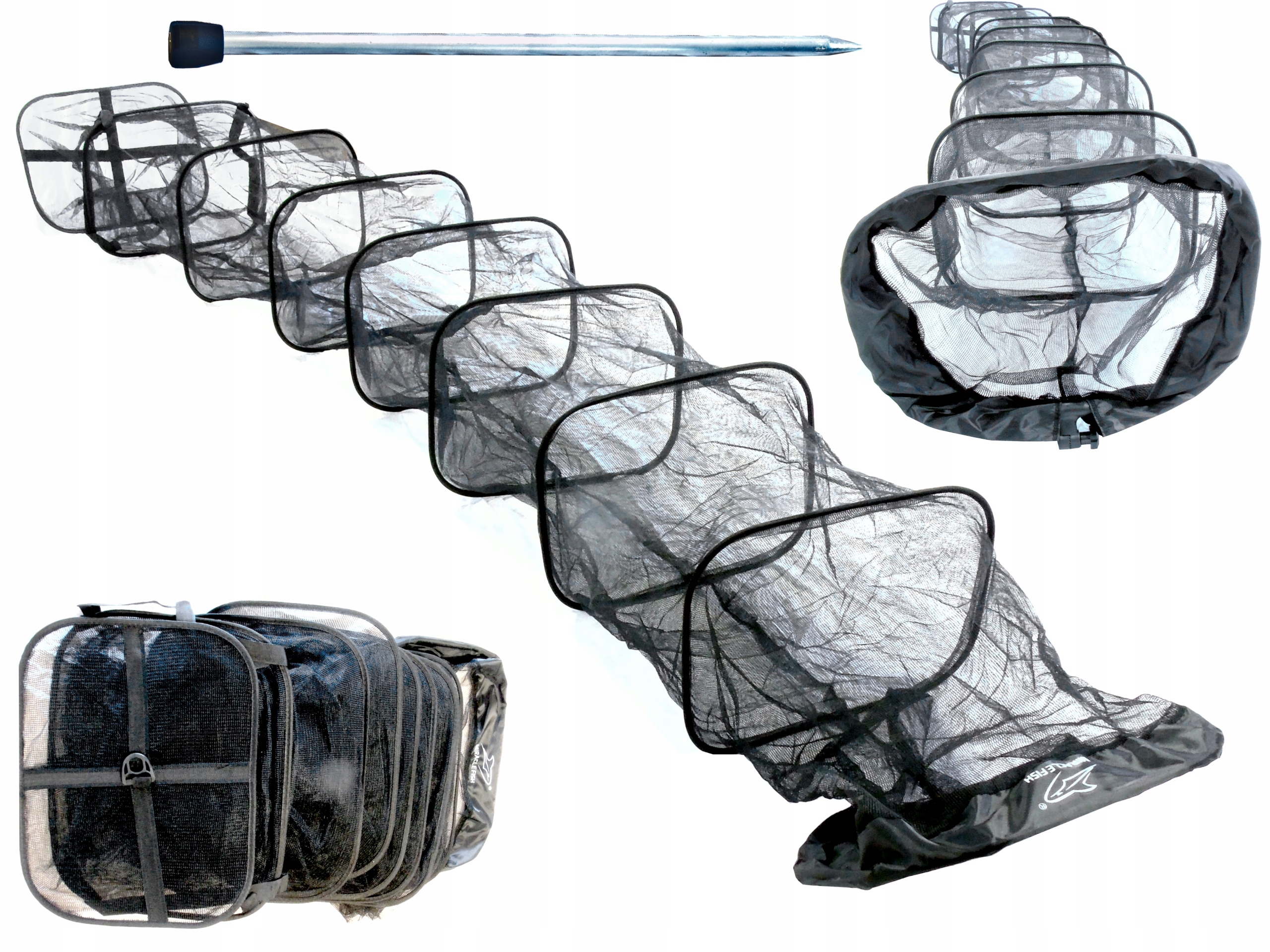 Składana Zawodnicza Siatka wędkarska na Ryby 400X37X45 cm Sztyca Mocna