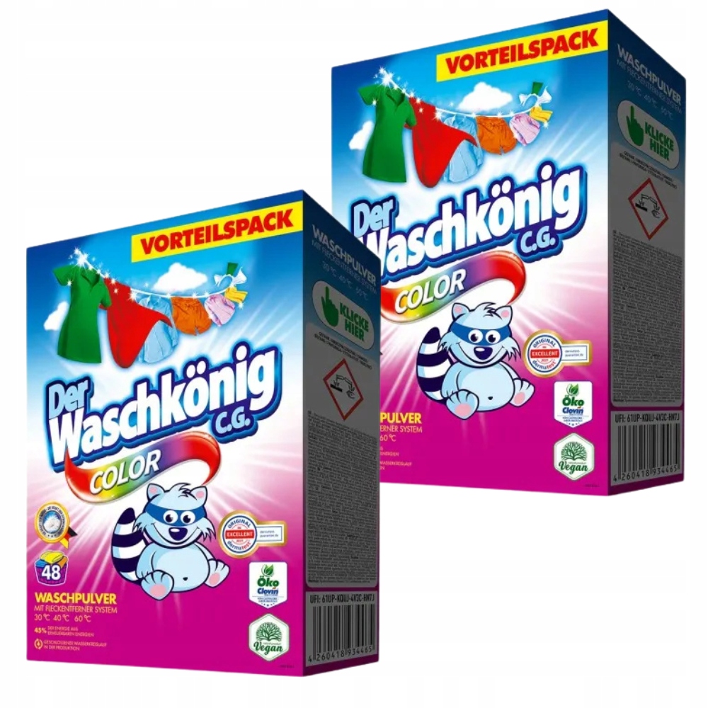 Levně Der Waschkonig Color Prací prášek 2x48 praní