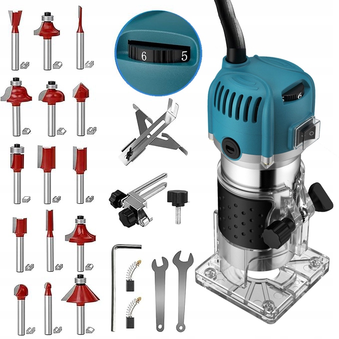 Elektrický ořezávač hran, pro truhlářství, elektrická frézka, 1/4 palce (6,35 mm)