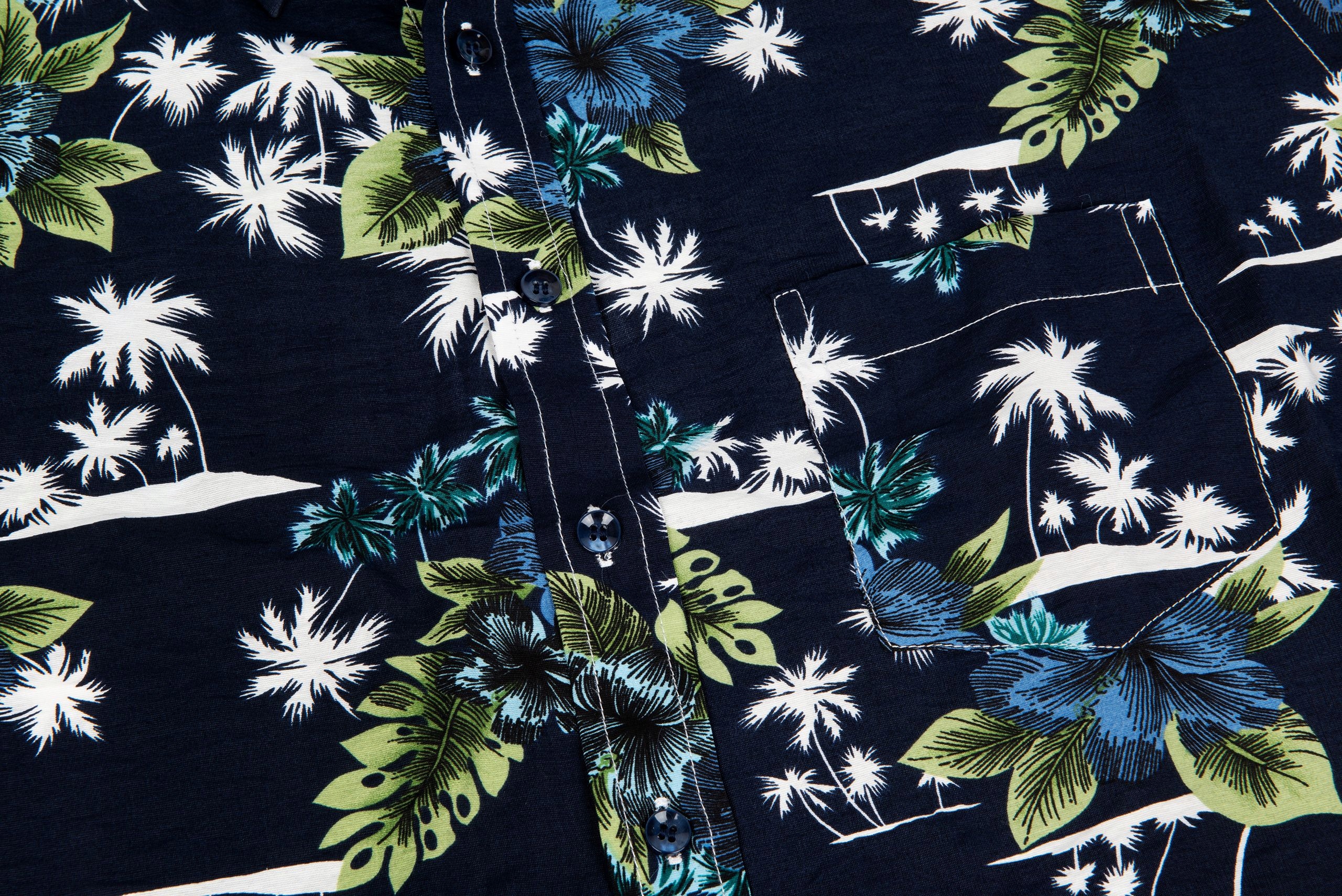 HAWAJSKA KOSZULA MĘSKA GRANATOWA W PALMY XL 42/43 Rozmiar XL