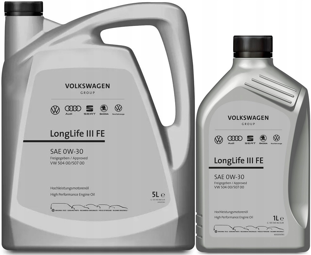 Originálny Motorový Olej Volkswagen Longlife III Fe 0W30 504.00/507.00 6 L