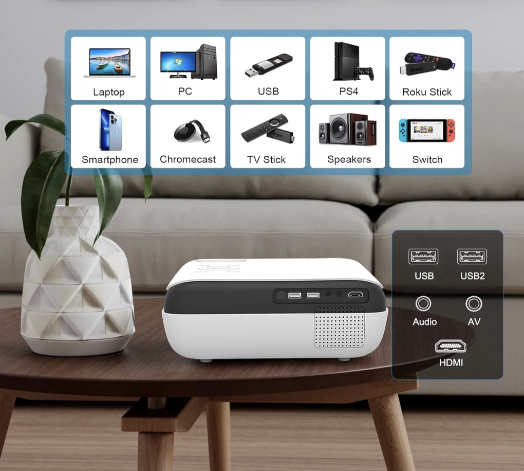 PROJEKTOR RZUTNIK 4K 9500LM KINO DOMOWE LED BLUETOOTH 5.1 TOPVISION Marka inna