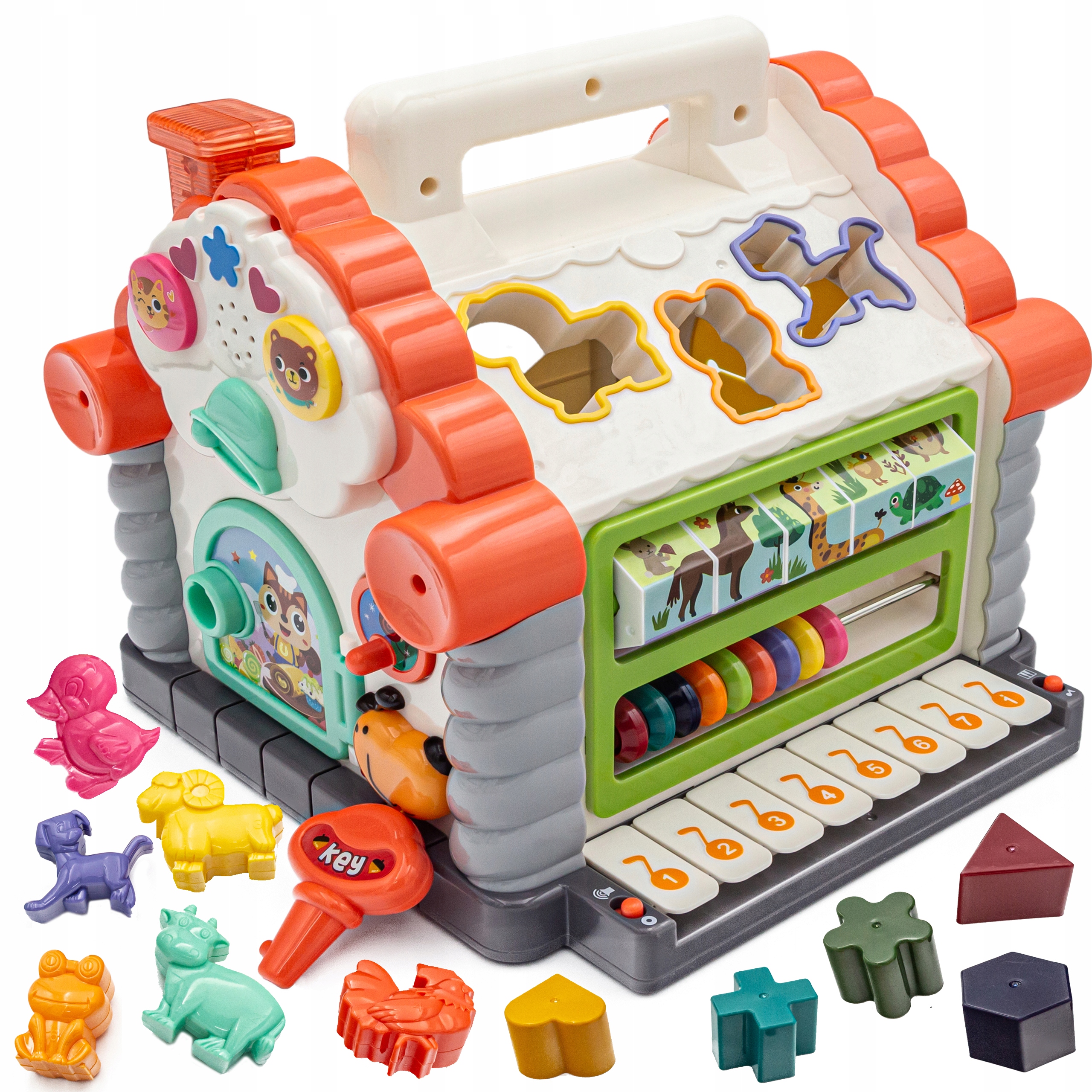 

Interaktywny Domek Pianinko Sorter Liczydło Klocki