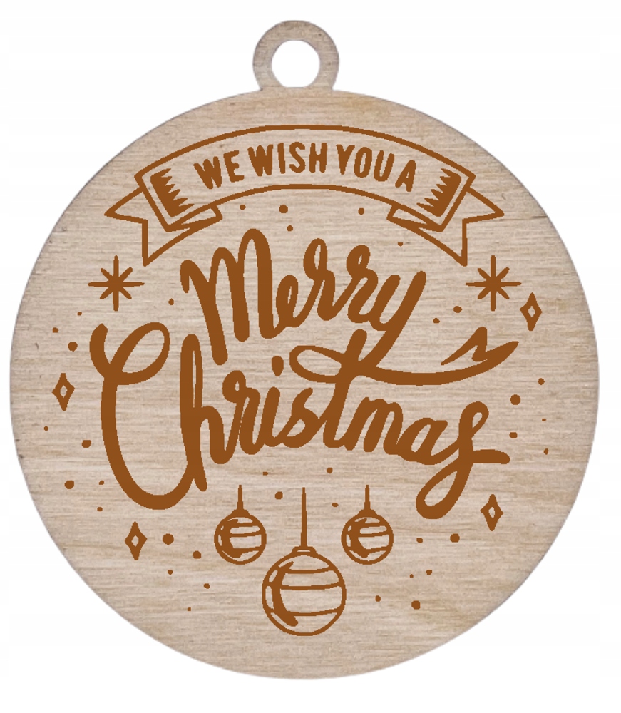 

Drewniana bombka Merry Christmas Wesołych Świąt!
