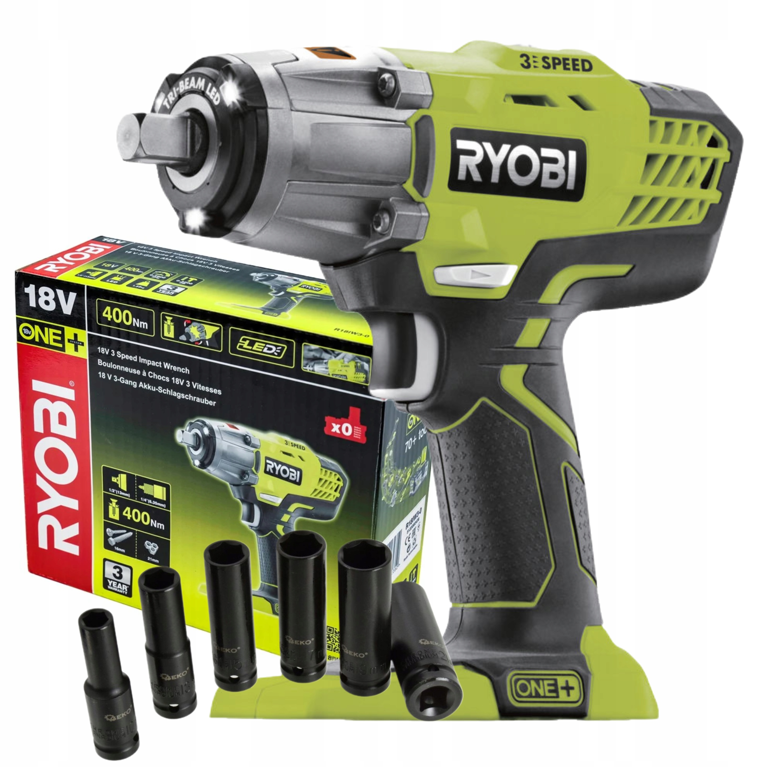 

Klucz Udarowy Akumulatorowy 18V Ryobi R18IW3 +10na