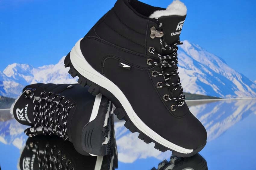 GÓRSKIE ORGINALNE ZIMOWE BUTY TURYSTYCZNE SPORTOWE MŁODZIEŻOWE OCIEPLANE TX Kod producenta H_R TX ZIMEX BLACK