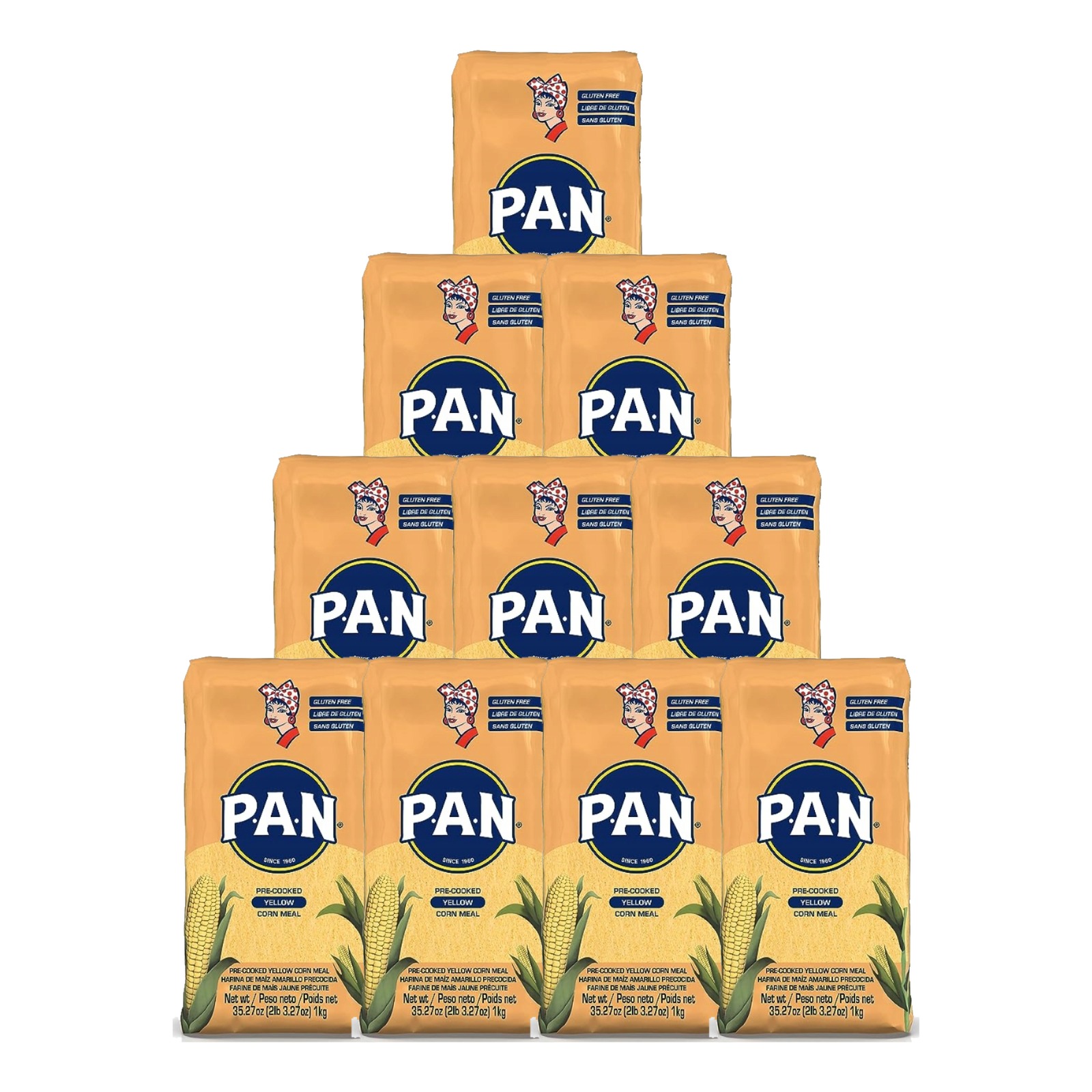 10x Žlutá kukuřičná mouka Harina Pan Amarilla 1 kg