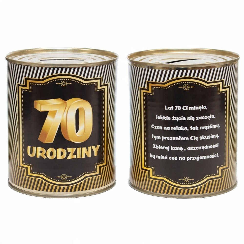 

Skarbonka Puszka urodzinowa 70 na urodziny