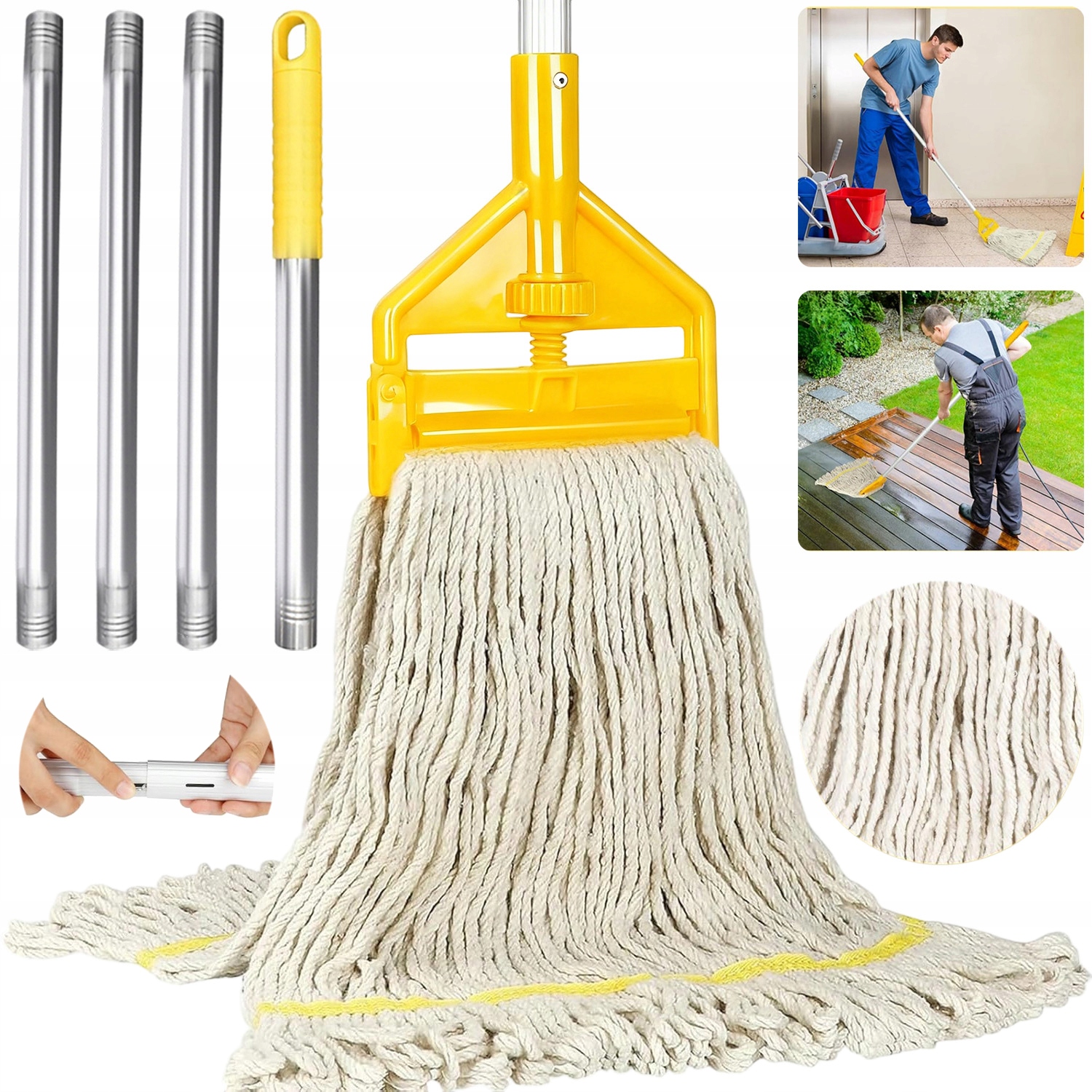 Levně Mop Šňůrový Velmi Bavlna Savý, Rychlé Čištění, Vyjímatelný