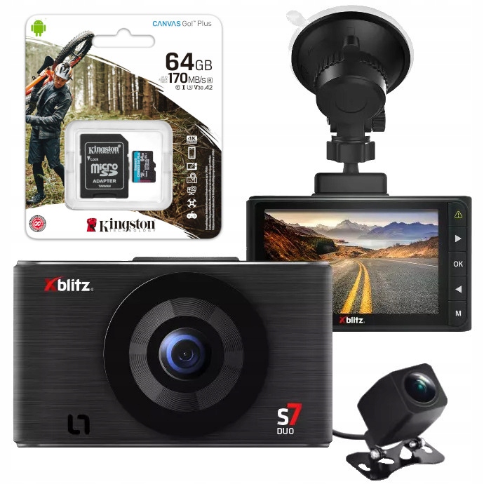 

Wideorejestrator samochodowy Xblitz S7DUO Fhd 64GB