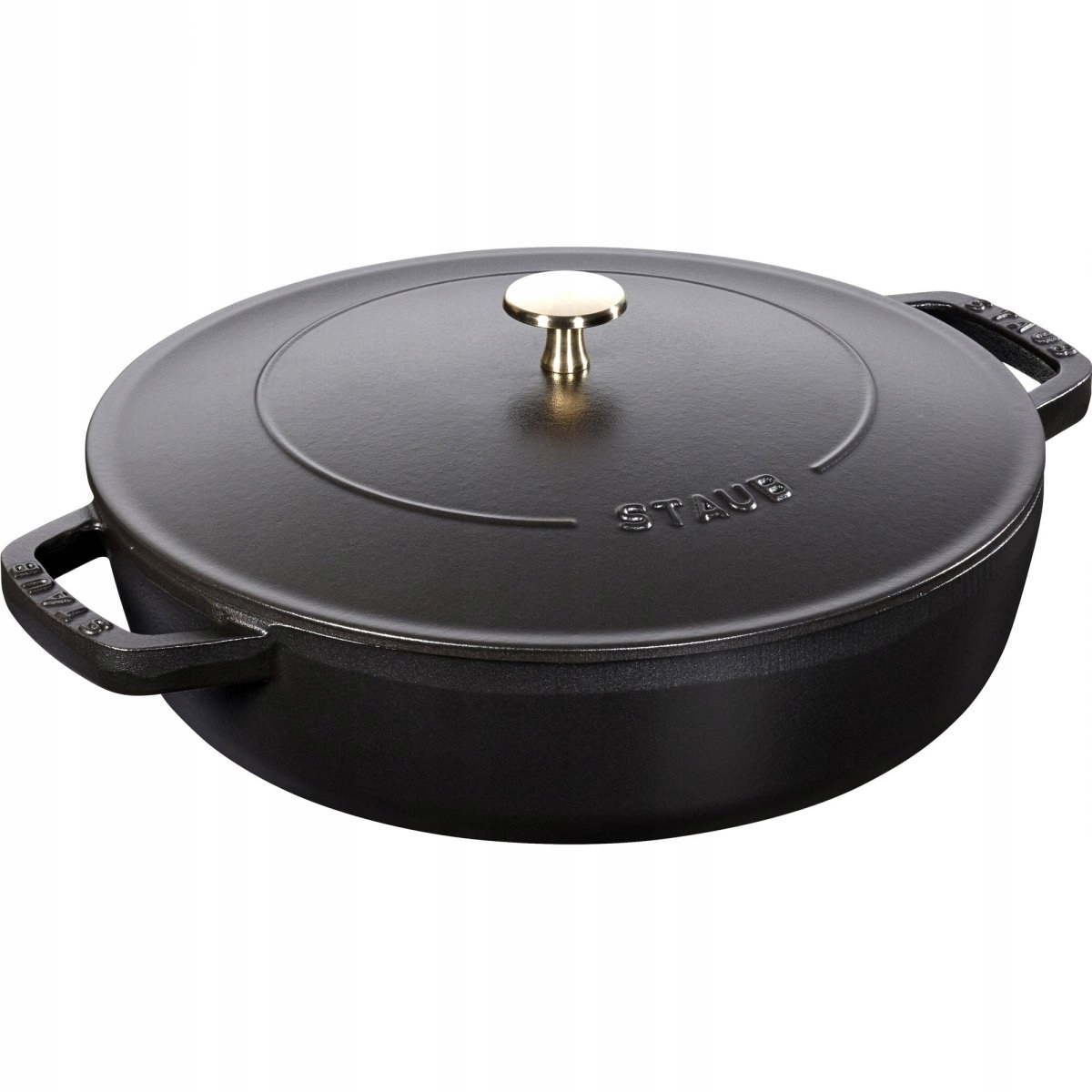 liatinová Panvica na zavesenie s pokrievkou 28 cm, čierna Staub
