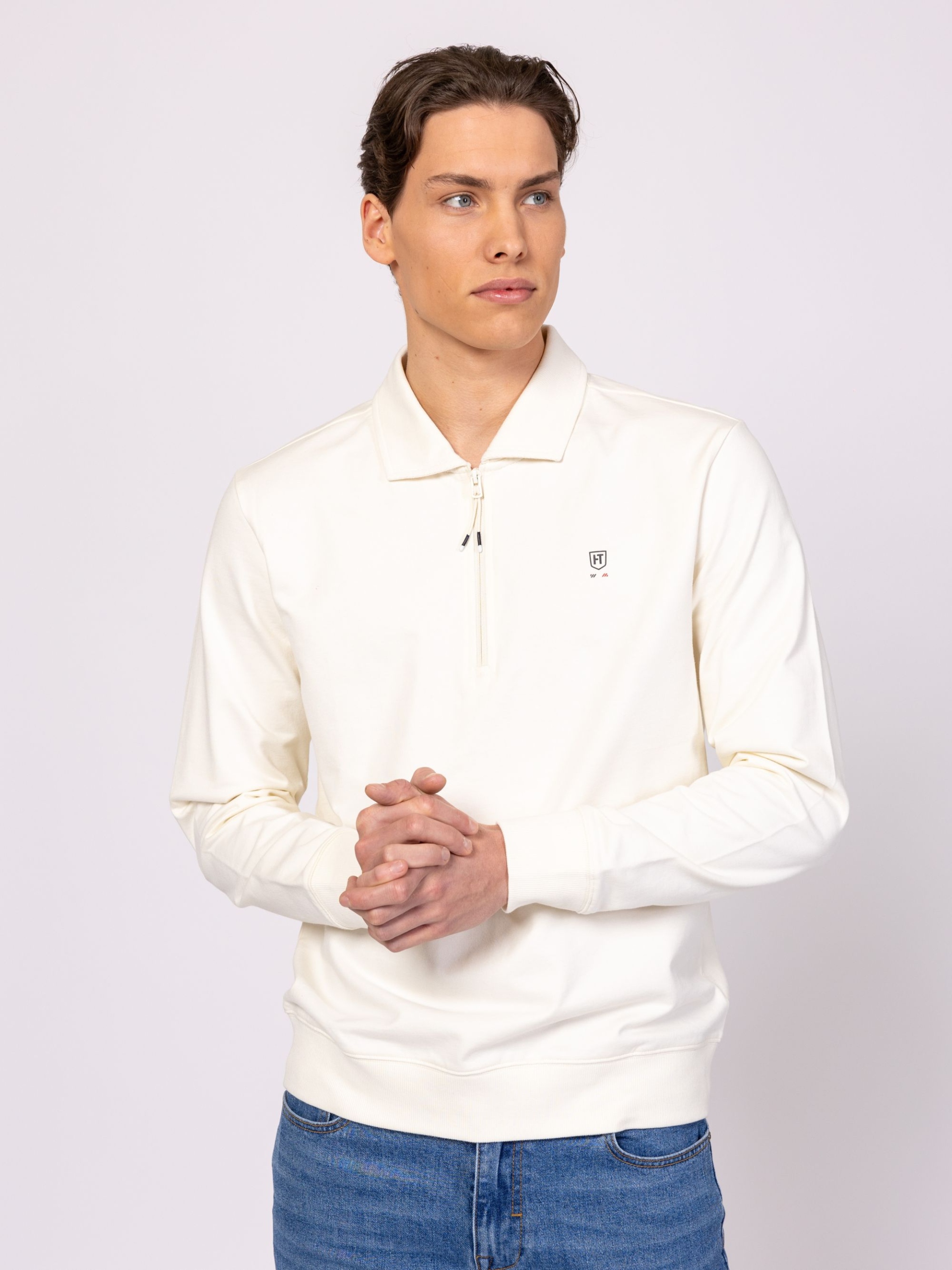 Heavy Tools Pánský Rozepínací Svetr Timro Bílý Bone Velikost L