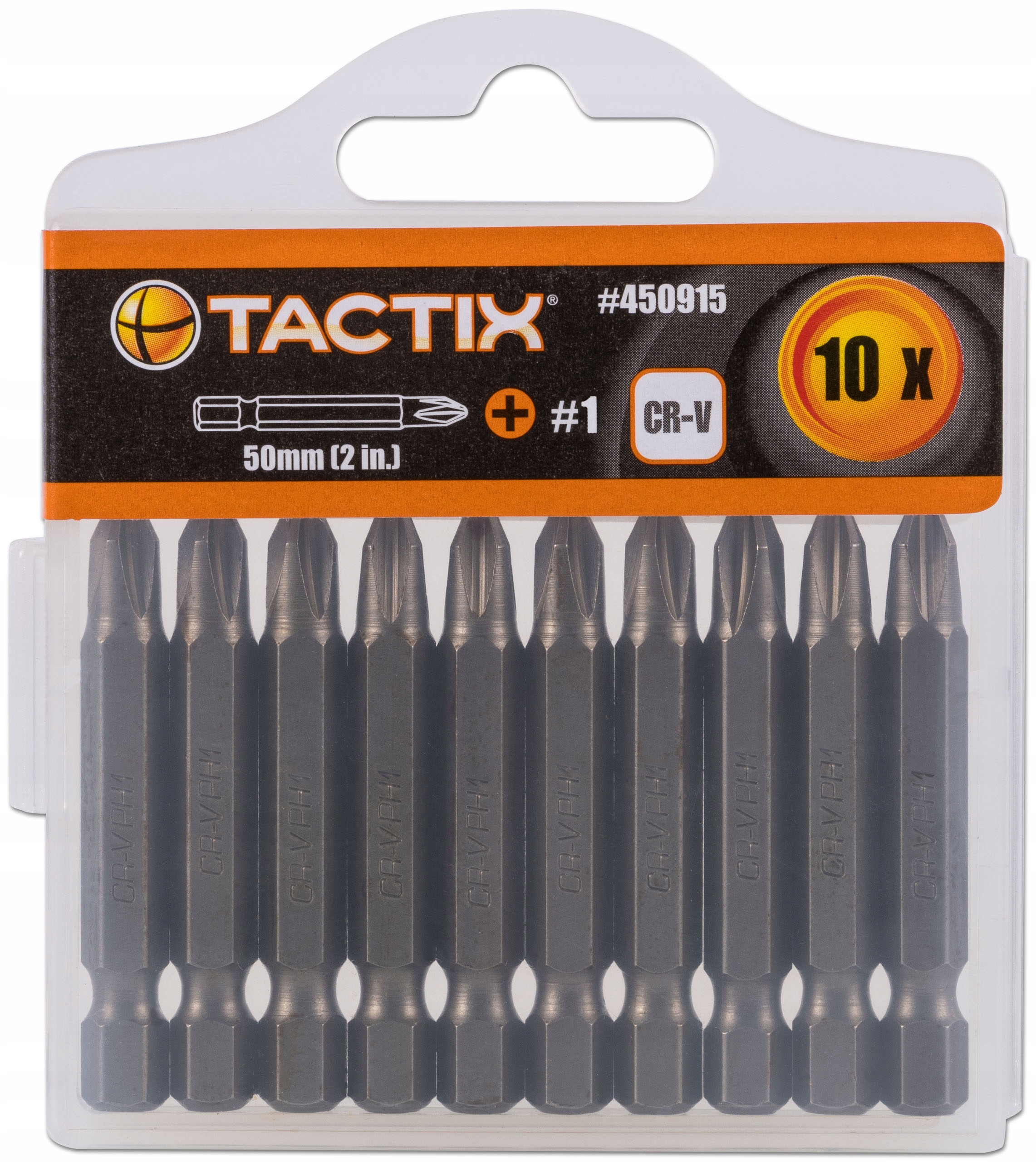 

Zestaw 10 Bitów do Wkrętarki Końcówka PH-1 Tactix