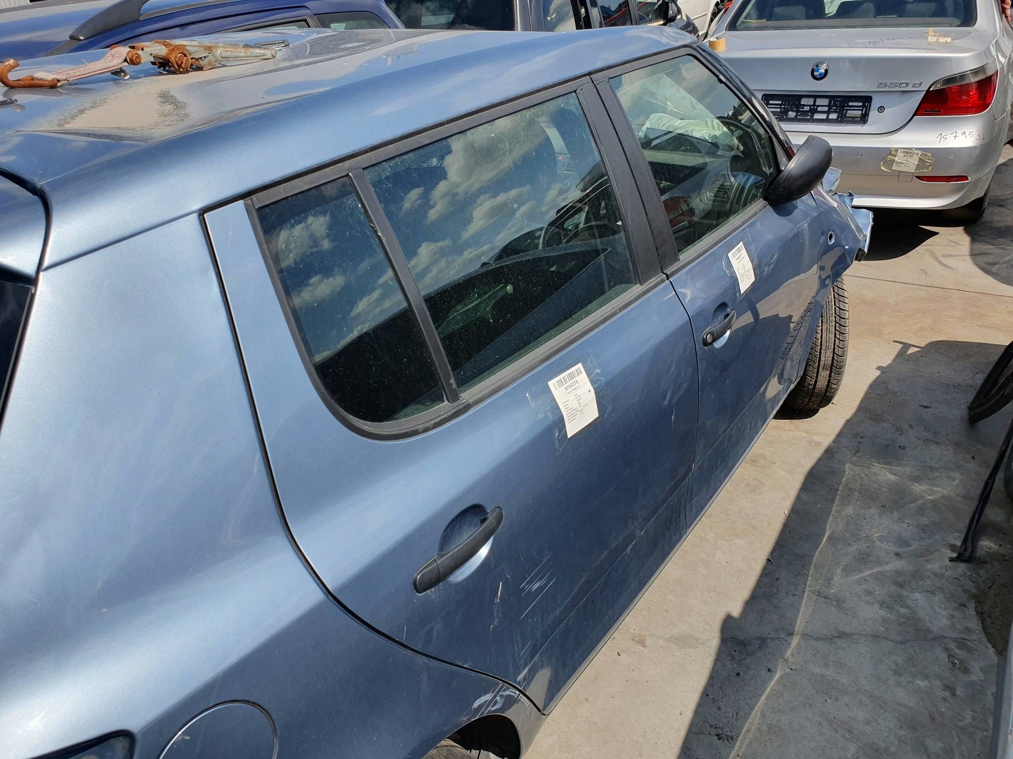 Tür rechts heck LF5X SKODA FABIA II