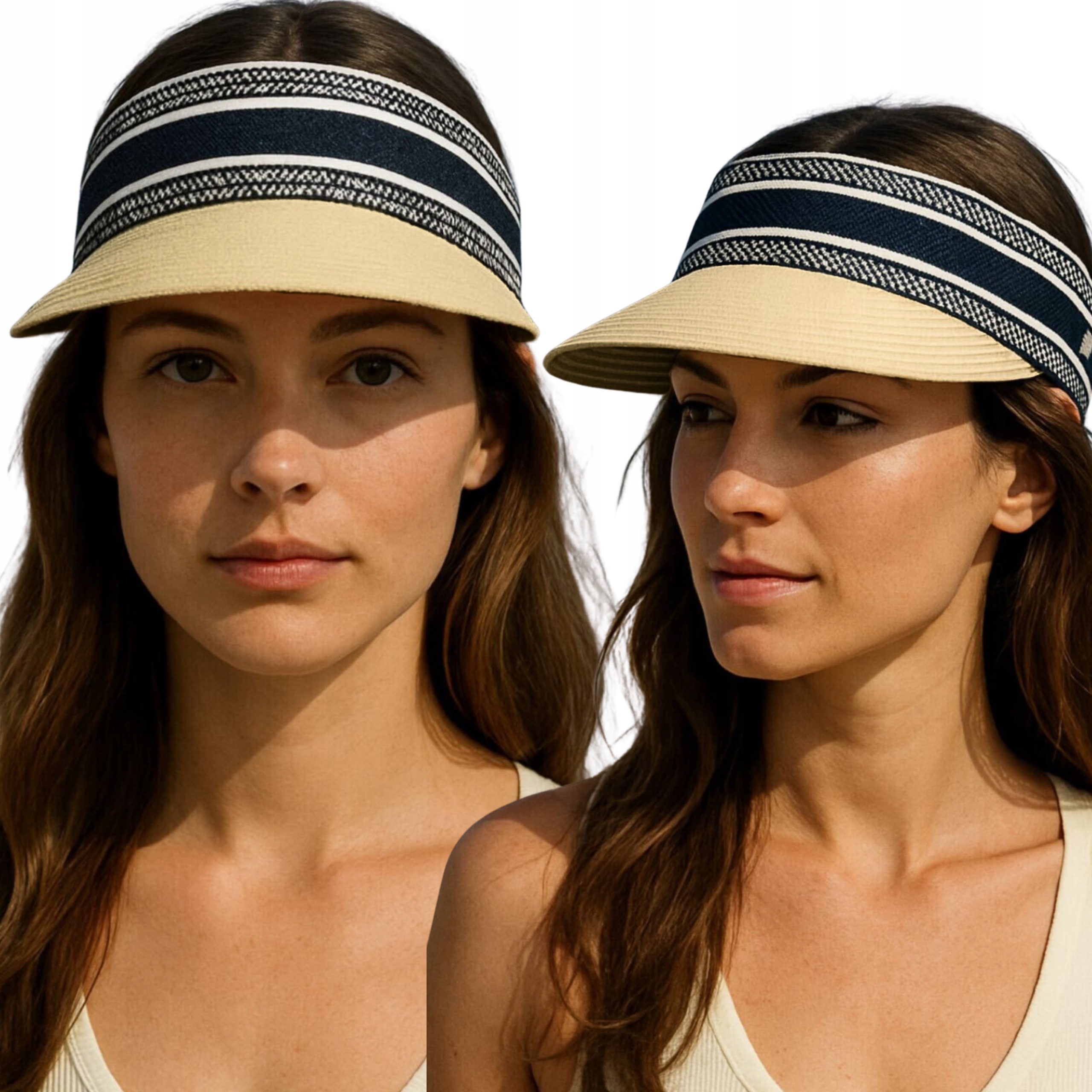 DASZEK PRZECIWSŁONECZNY CZAPKA NA LATO GŁOWĘ Z DASZKIEM LETNI BEŻOWY 2602