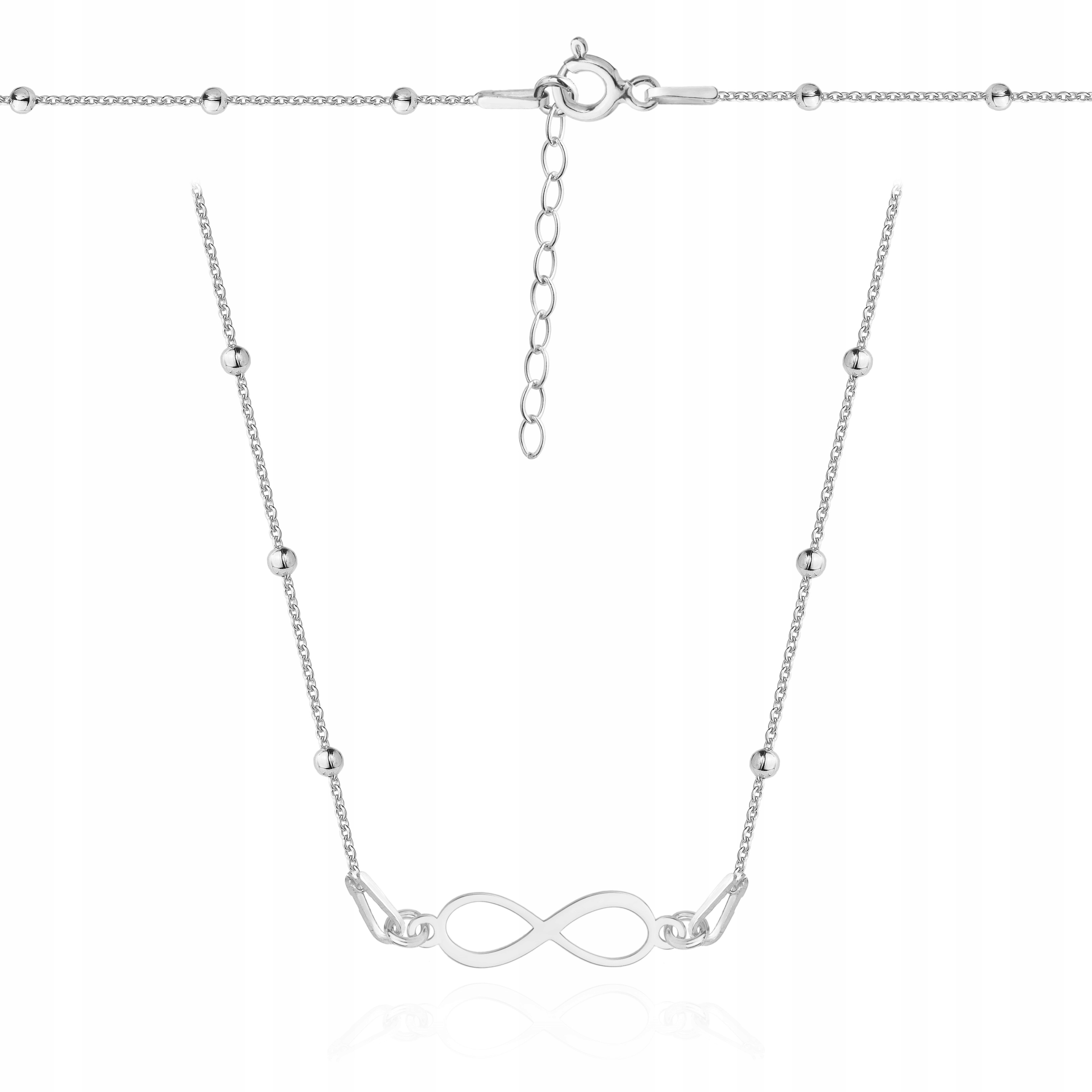 Stříbrný kuličkový náhrdelník nekonečno infinity
