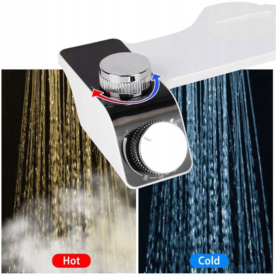 PRZYSTAWKA BIDETU DO SAMODZIELNEGO CZYSZCZENIA TOALETY, ZIMNA I CIEPŁA WODA Długość 40 cm