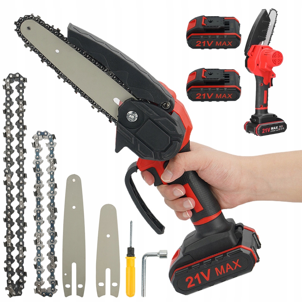 Akumulátorová Pila 6+4 Palců Na Dřevo, Profesionální Větev S Řetězem