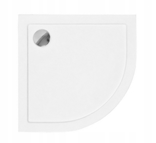 Sprchová vanička Besco Aron Podlahová půlkruhová 90x90x3