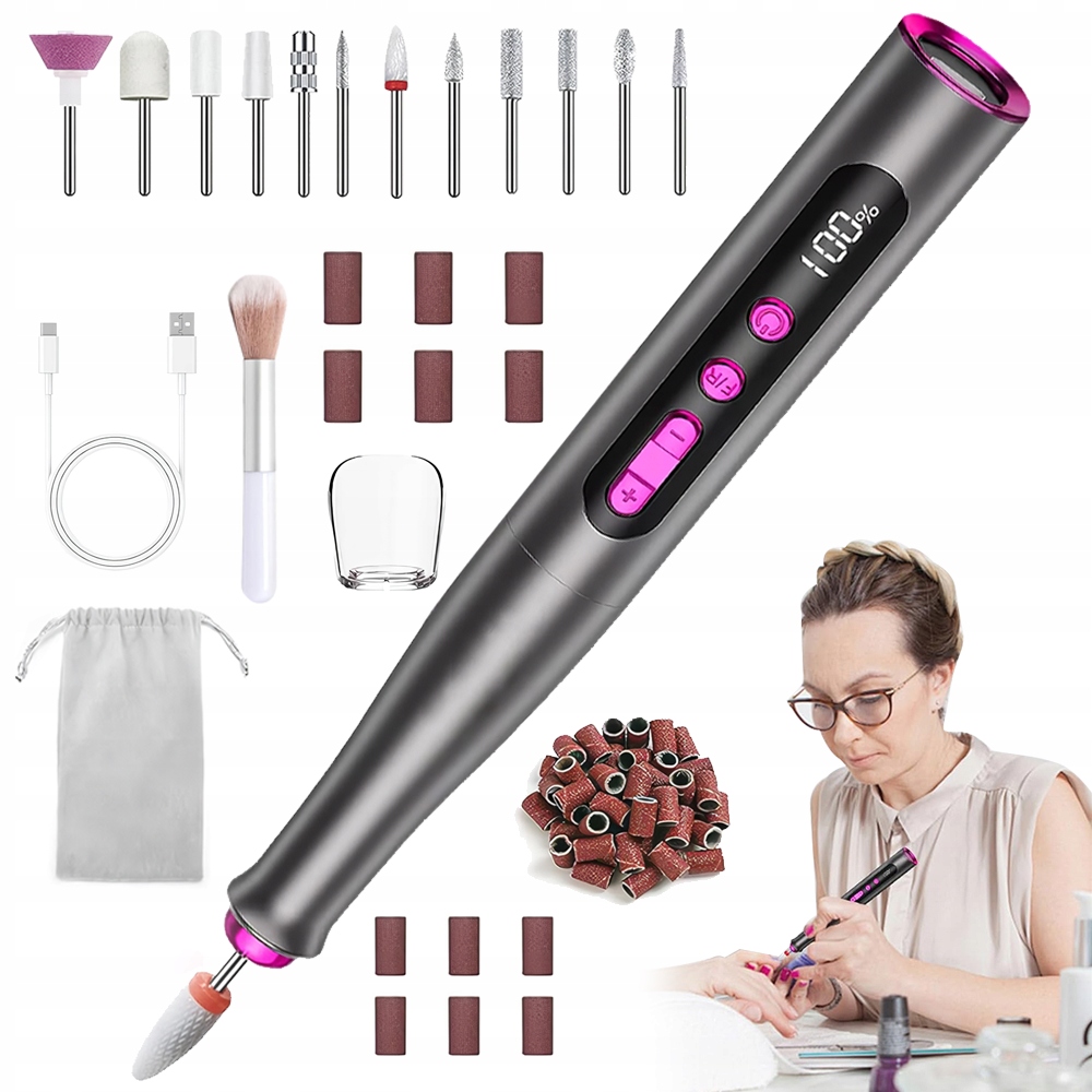 Profesionální Bruska Na Nehty, Bezdrátová Sada Na Manikúru