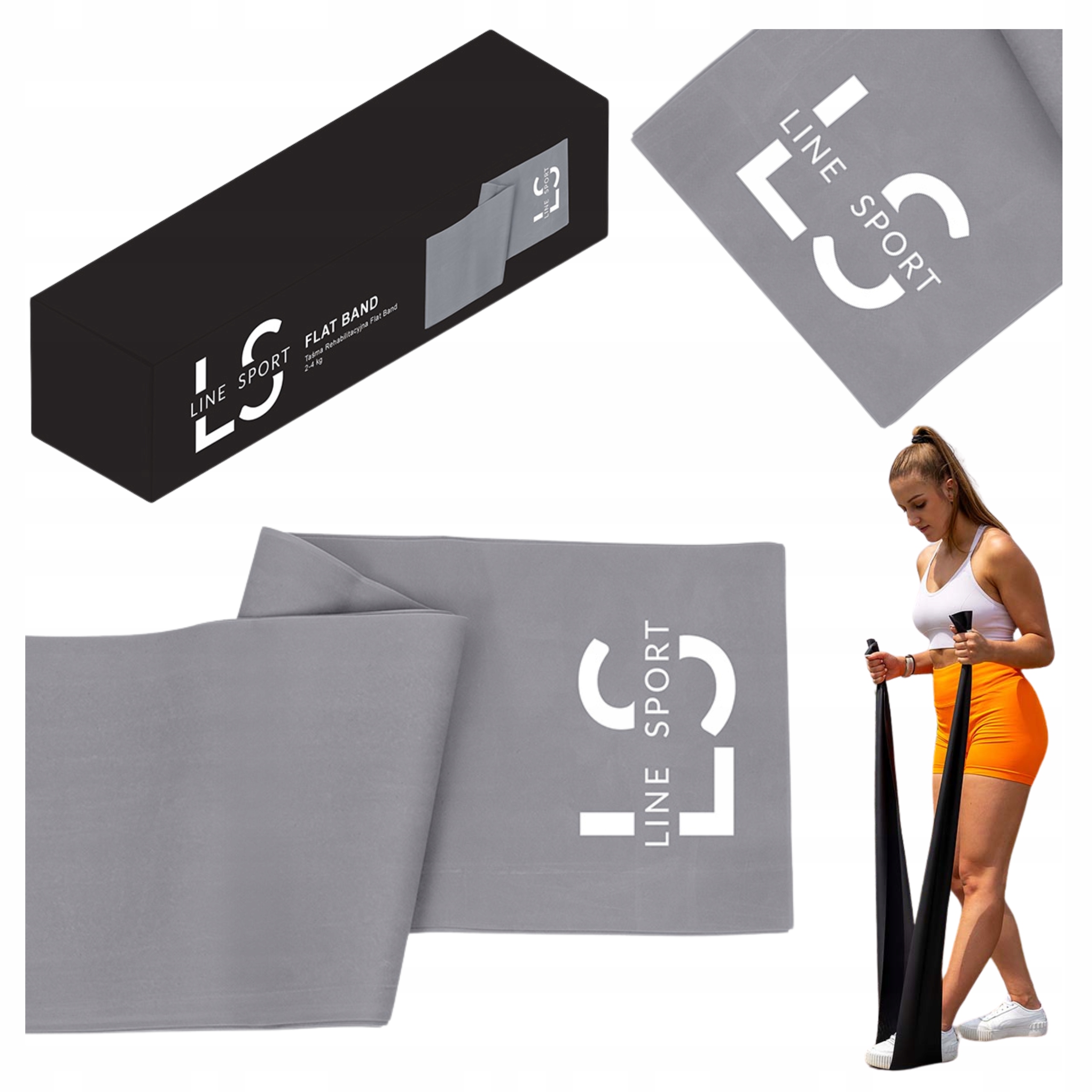 TAŚMA REHABILITACYJNA FLAT BAND GUMA LINESPORT LATEKS BARDZO LEKKI OPÓR 2M