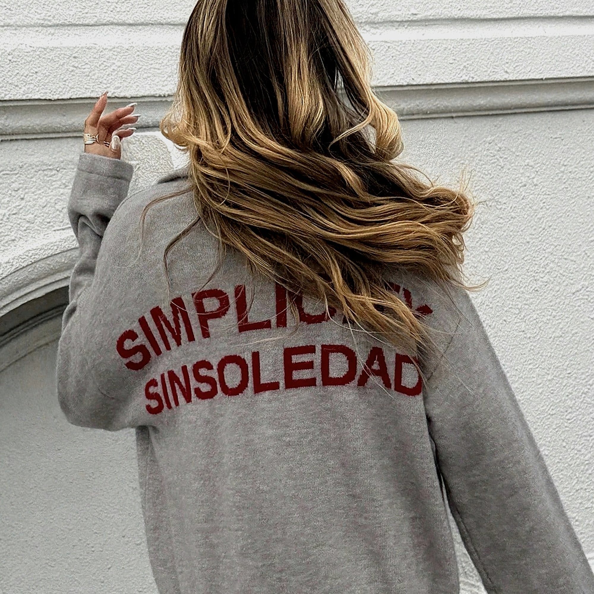 Grafitový svetr na každý den pro ženy, ležérní Se Stojáčkem Slogan L 40