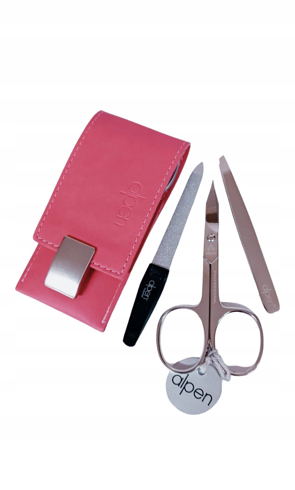 Manikúrní sada kožená s magnetickým zavíráním růžová