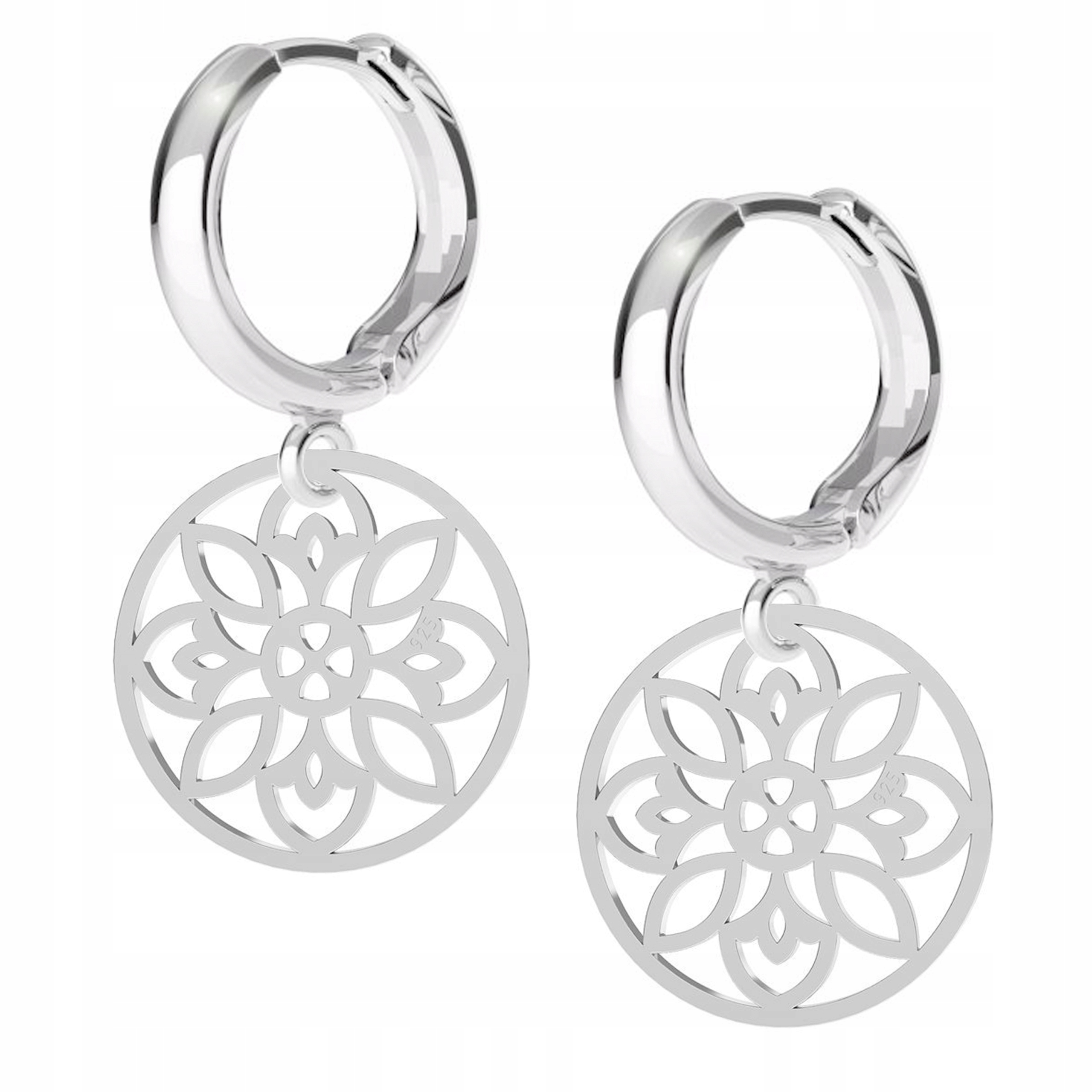 Stříbrné náušnice Prolamovaný Květ Kytička 925