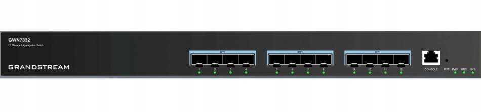Grandstream GWN7832 L3 Managed Switch, 12 Sfp+ portů, CLI