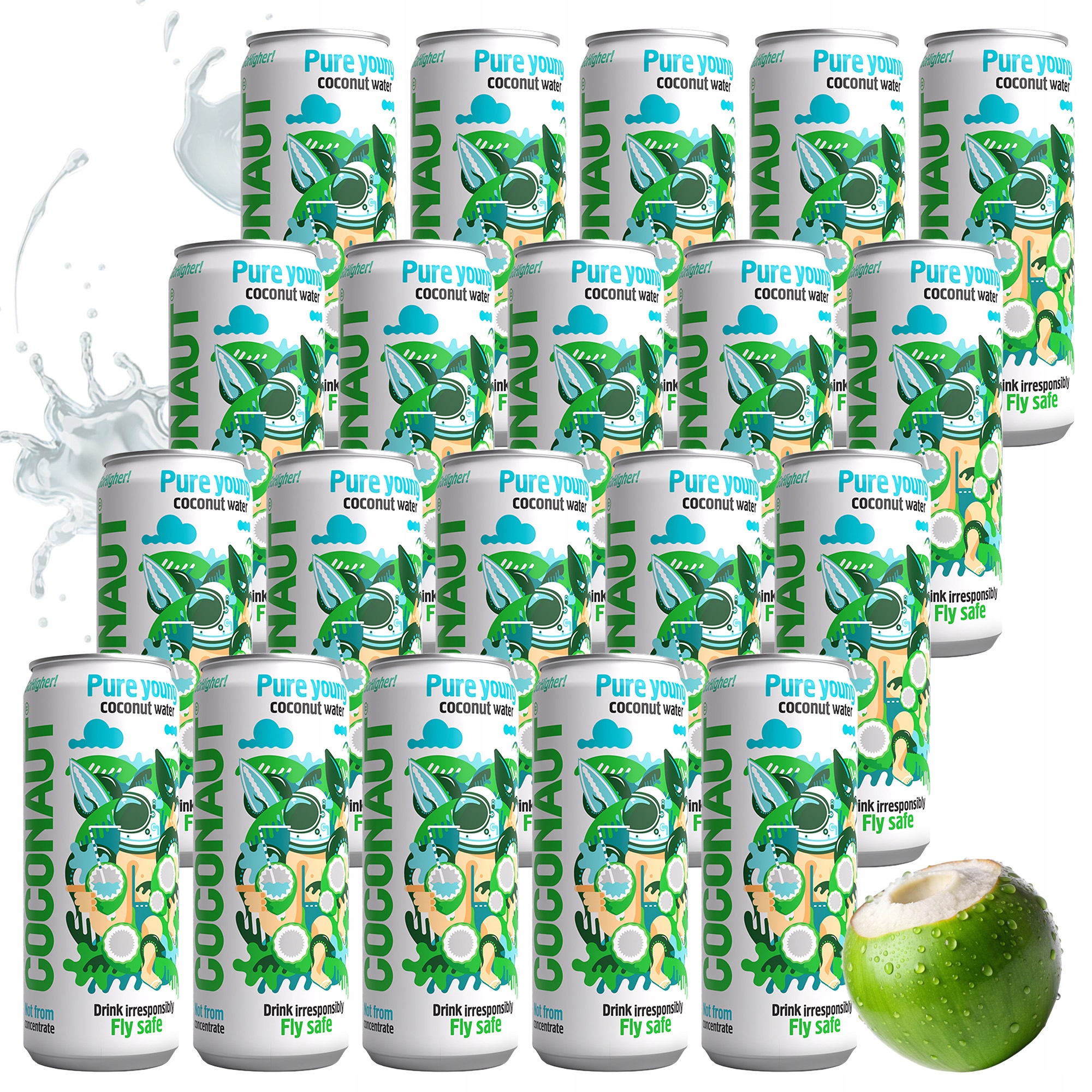 Levně Neperlivá Přírodní Kokosová Voda Coconaut 320 ML Z Mladé Kokosové Plechovky