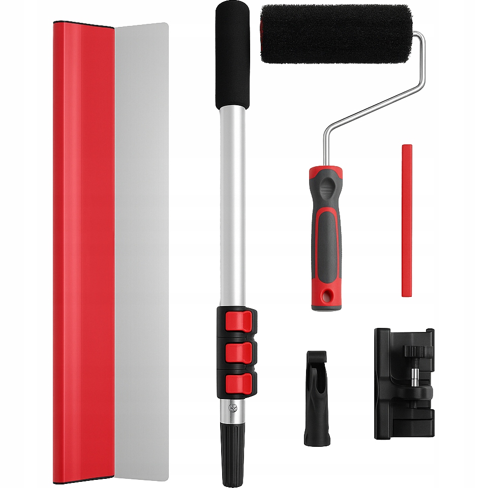 Nůž Na Hladítko 65 cm Vyměnitelná Nerezová Čepel 0.3 mm Hůl Váleček 18 cm