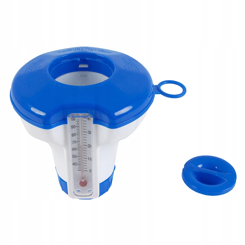 DOZOWNIK DO CHEMI BASENOWEJ CHLORU KOSZYK PŁYWAK NA CHEMIĘ Z TERMOMETREM