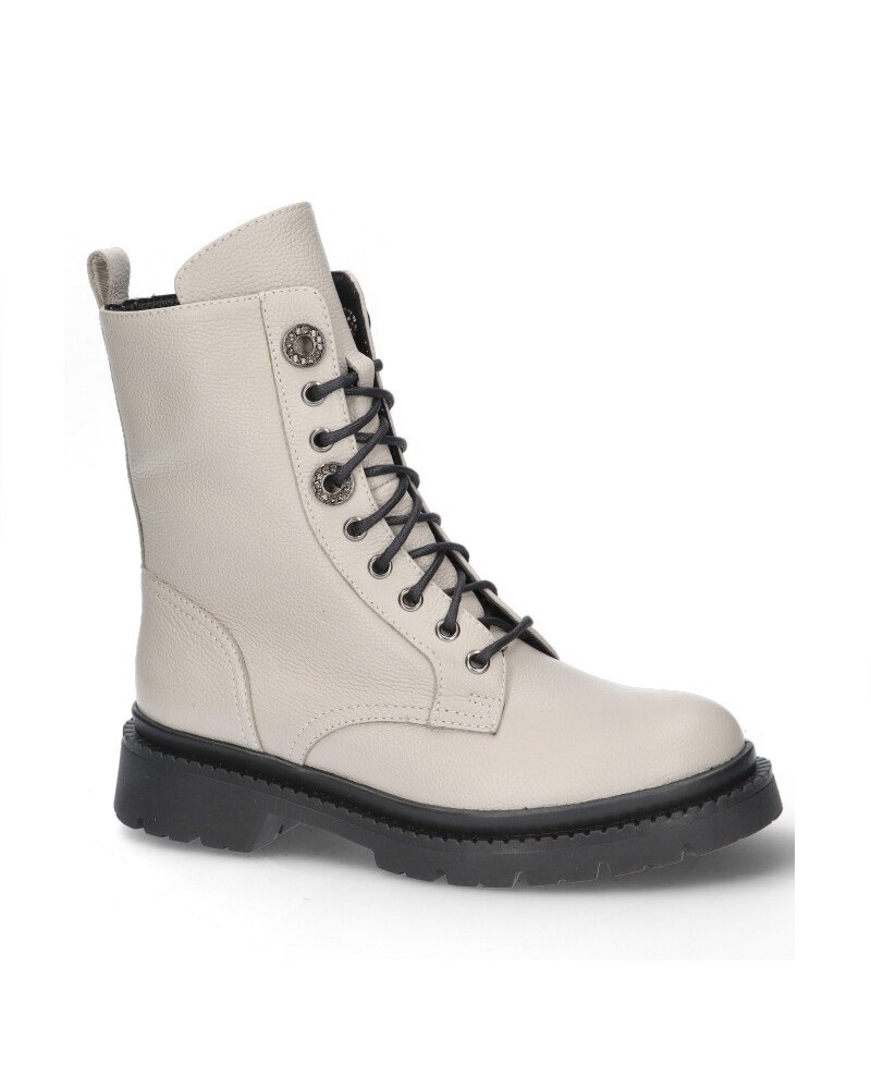Bezové boty traperky dámské s diamanty zateplené boty Karino 40