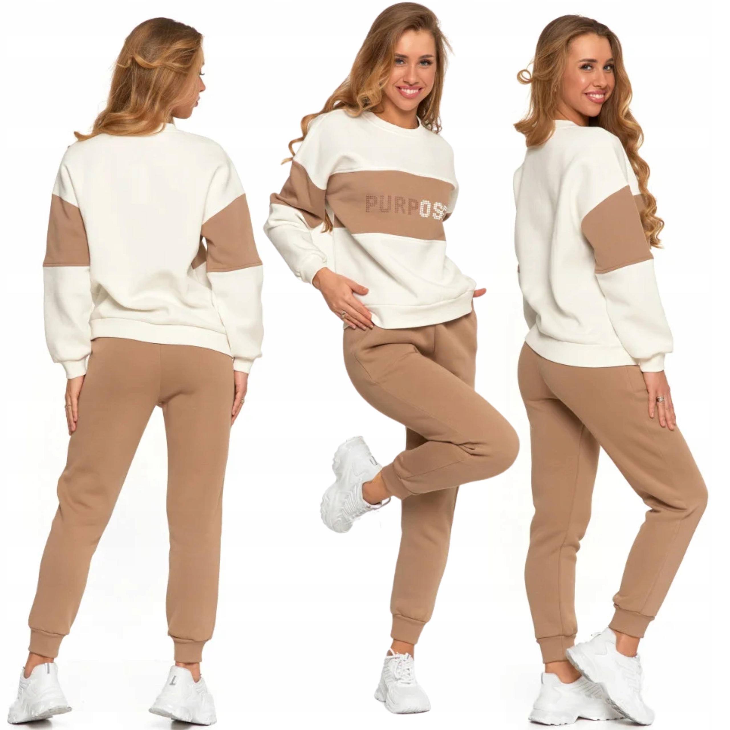 Dámský set Mikina Volná zateplená s nápisem a teplákové kalhoty Moraj L